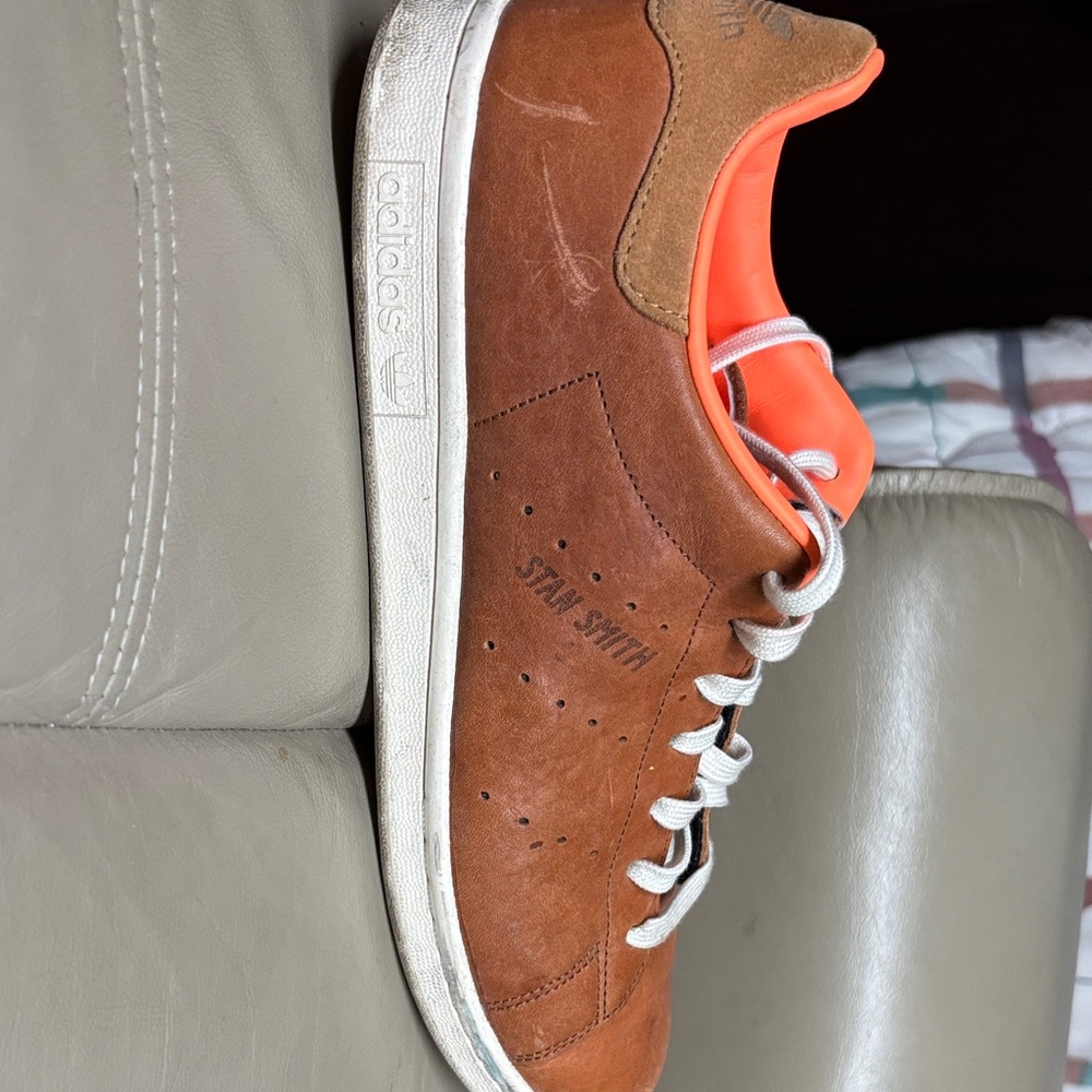 Adidas Stan Smith Brown and Orange Sneakers